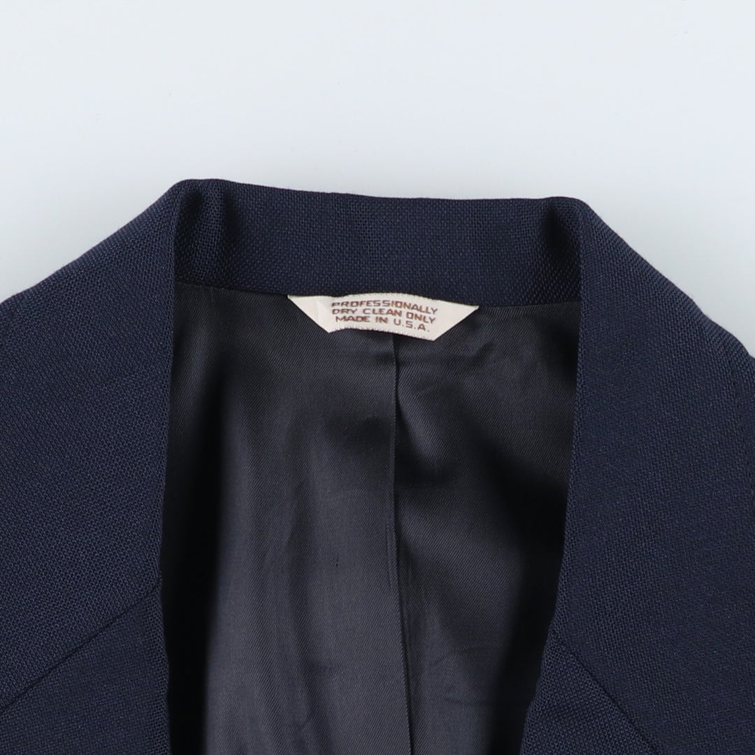 WALL STREET COLLECTION Navy Blazer, Tailored Jacket, Made in USA, Men's Size Medium unclear navy blue type Vintage Second Hand