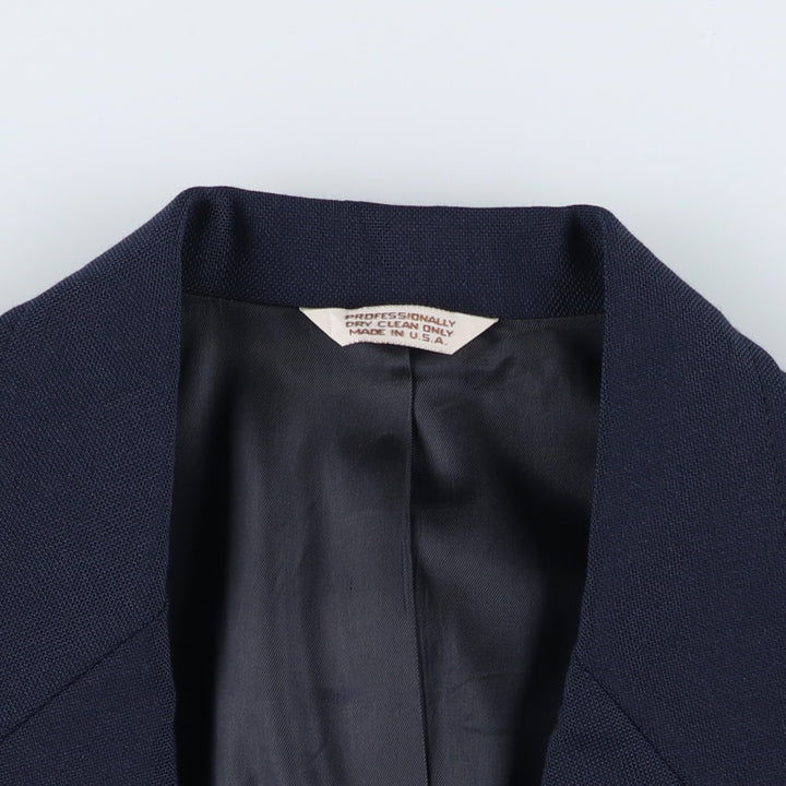 WALL STREET COLLECTION Navy Blazer, Tailored Jacket, Made in USA, Men's Size Medium unclear navy blue type Vintage Second Hand