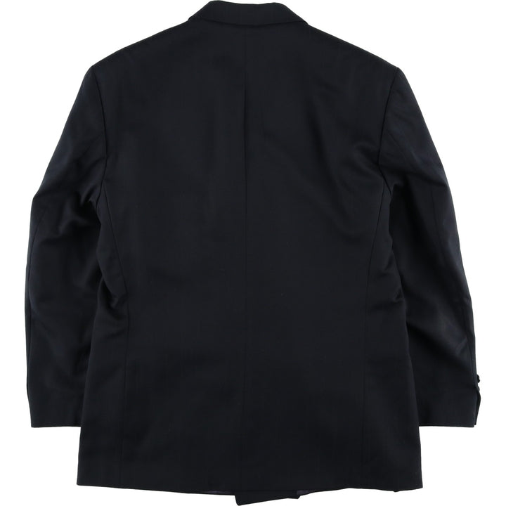 FRANCO TASSI Striped Pattern Double-Breasted Peak Lapel Wool Tailored Jacket, Made in Canada, Men's Size Medium wool black type Vintage Second Hand