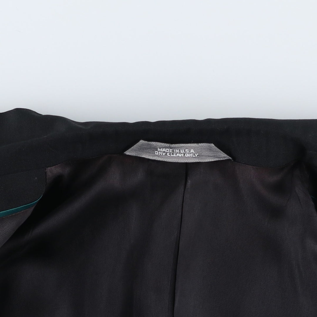 EXECUTIVE COLLECTION Double-Breasted Peak Lapel Tailored Jacket, Made in USA, Men's Size M unclear black type Vintage Second Hand