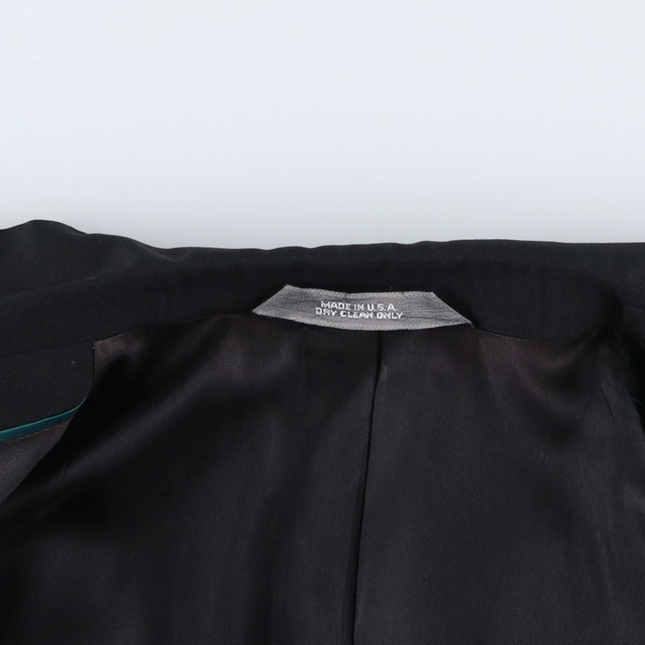 EXECUTIVE COLLECTION Double-Breasted Peak Lapel Tailored Jacket, Made in USA, Men's Size M unclear black type Vintage Second Hand