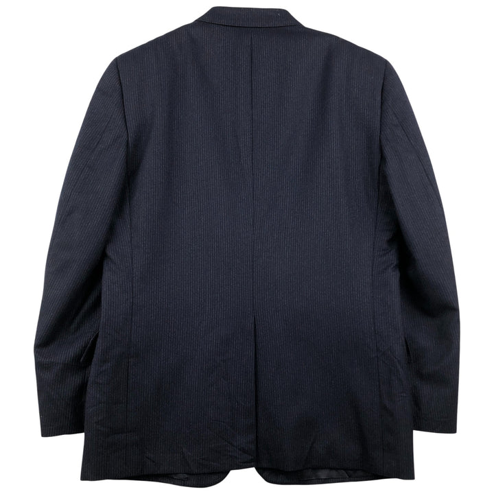 Henry Singer HARDY AMIES Striped Wool Tailored Jacket, Made in Canada, Men's Size Medium wool navy blue type Vintage Second Hand