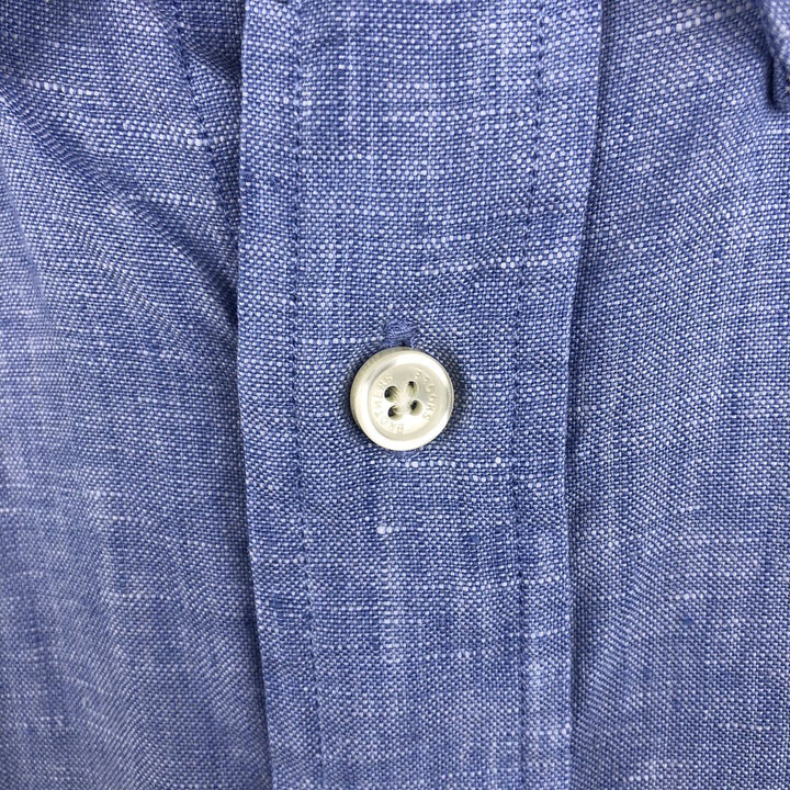 Brooks Brothers Est.1818 Long Sleeve Linen Button Down Shirt, Men's XL linen Blue type light blue Vintage Second Hand