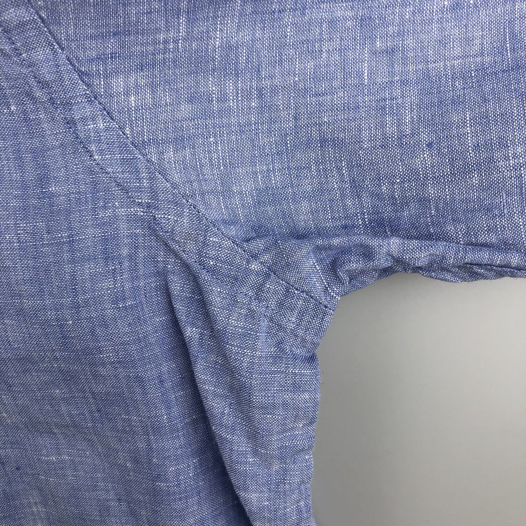 Brooks Brothers Est.1818 Long Sleeve Linen Button Down Shirt, Men's XL linen Blue type light blue Vintage Second Hand
