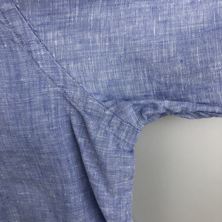 Brooks Brothers Est.1818 Long Sleeve Linen Button Down Shirt, Men's XL linen Blue type light blue Vintage Second Hand