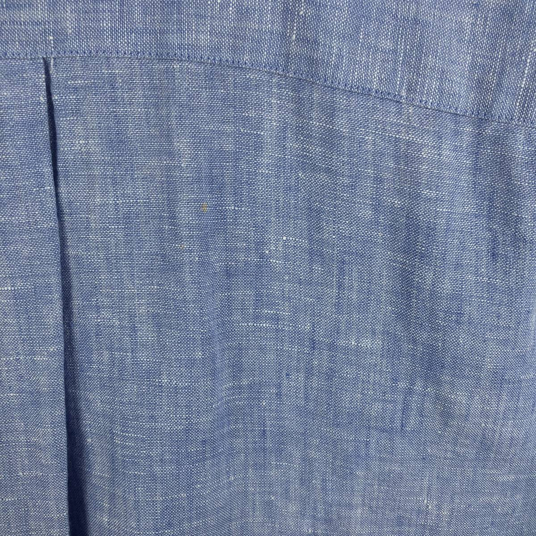 Brooks Brothers Est.1818 Long Sleeve Linen Button Down Shirt, Men's XL linen Blue type light blue Vintage Second Hand