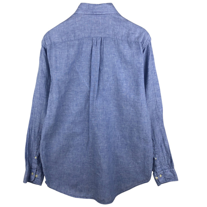 Brooks Brothers 346 long sleeve linen button-down shirt, men's size M linen Blue type light blue Vintage Second Hand