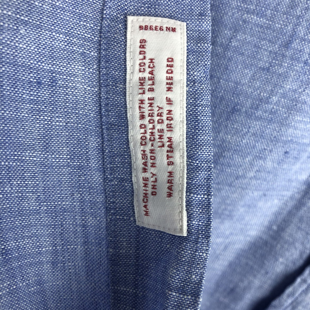 Brooks Brothers 346 long sleeve linen button-down shirt, men's size M linen Blue type light blue Vintage Second Hand