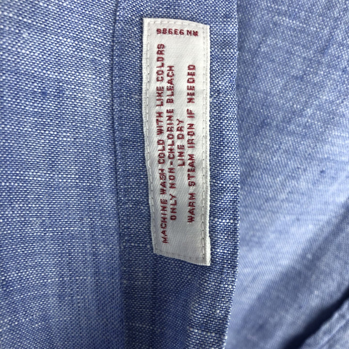 Brooks Brothers 346 long sleeve linen button-down shirt, men's size M linen Blue type light blue Vintage Second Hand