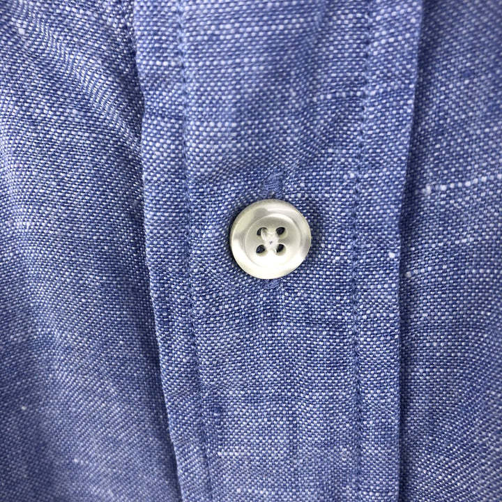 Brooks Brothers 346 long sleeve linen button-down shirt, men's size M linen Blue type light blue Vintage Second Hand