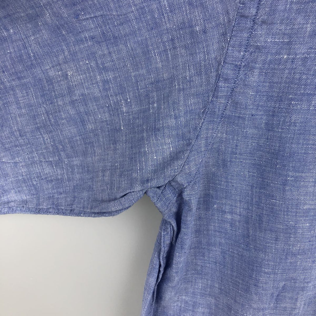Brooks Brothers 346 long sleeve linen button-down shirt, men's size M linen Blue type light blue Vintage Second Hand
