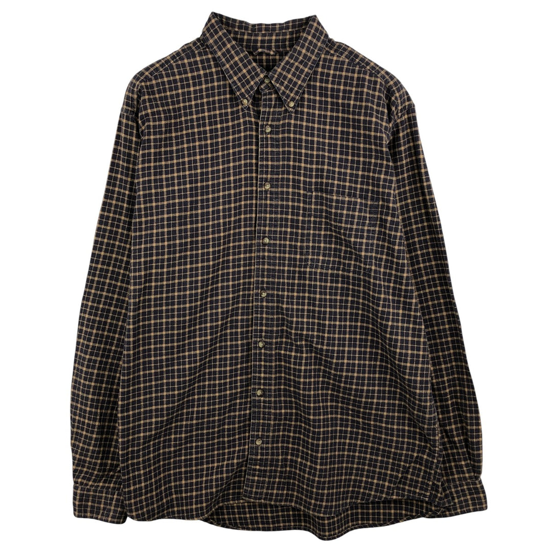 Eddie Bauer Light Flannel Check Shirt, Men's Size XL cotton Beige type Vintage Second Hand