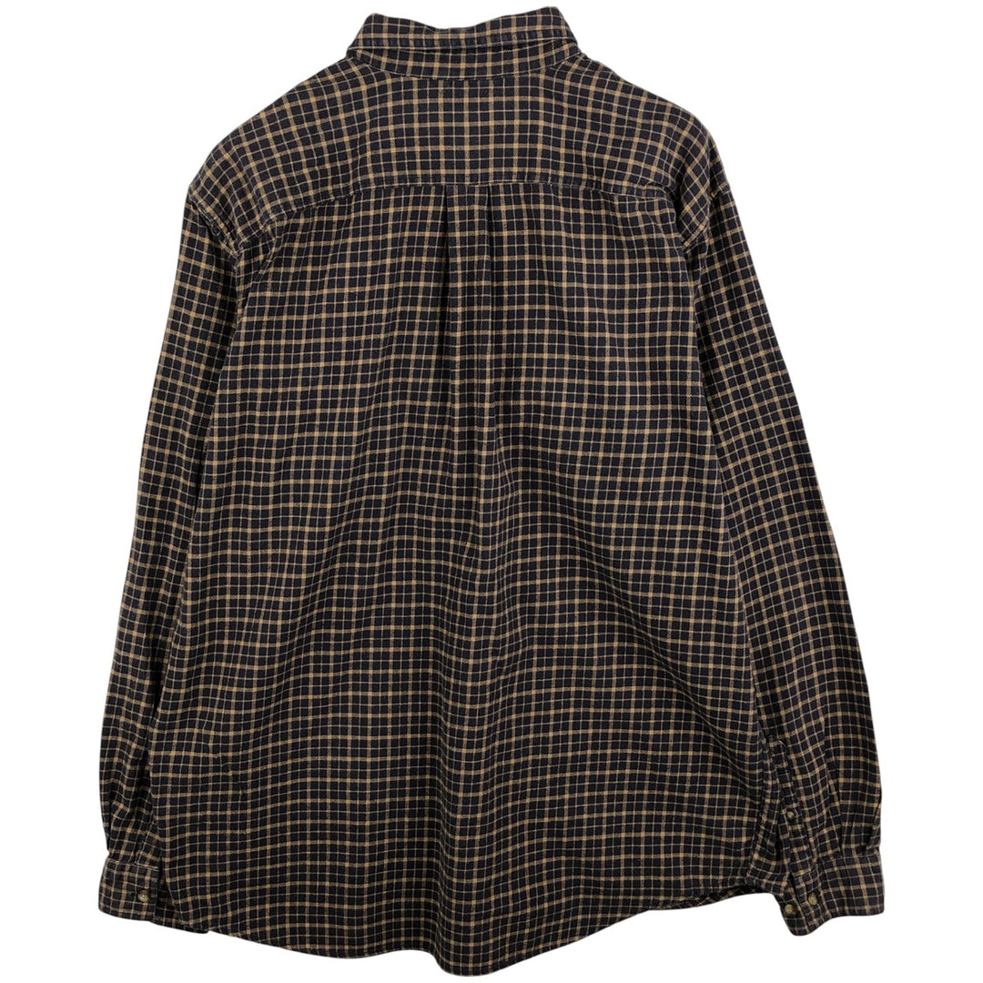 Eddie Bauer Light Flannel Check Shirt, Men's Size XL cotton Beige type Vintage Second Hand