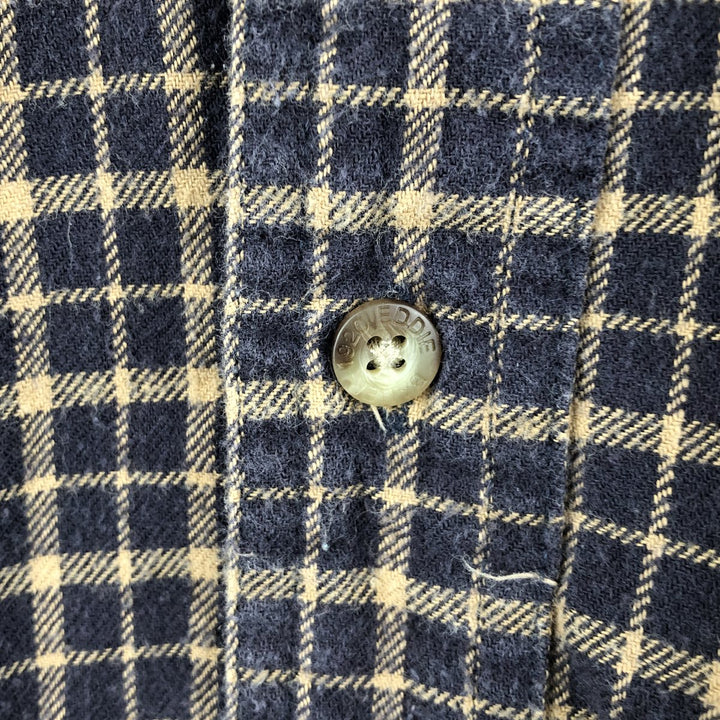 Eddie Bauer Light Flannel Check Shirt, Men's Size XL cotton Beige type Vintage Second Hand