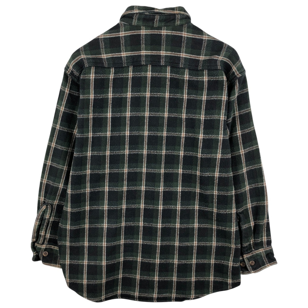Vintage 90s-00'S St. John's Bay long-sleeved heavy flannel check shirt, size L, men's cotton green type Vintage Second Hand