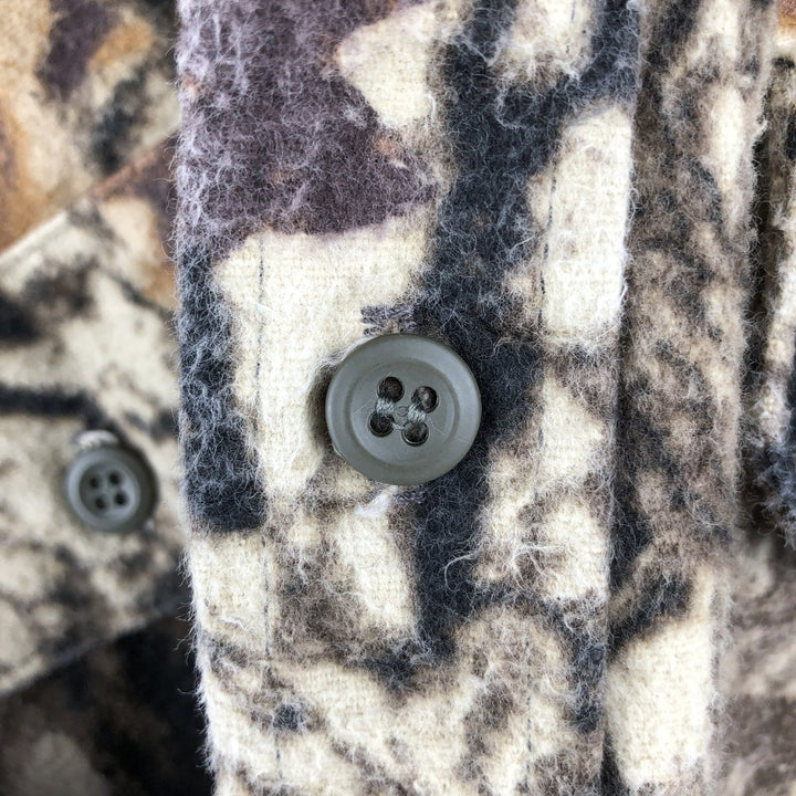 90s-00'S Cabela's Realtree Camo Long Sleeve Heavy Flannel Shirt, Made in USA, Men's Size XL cotton Beige type Vintage Second Hand