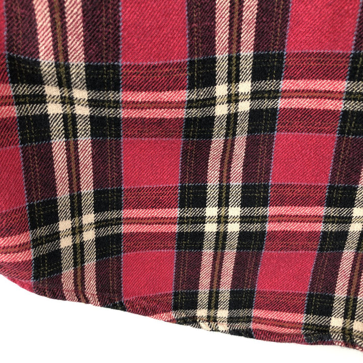 ELY CATTLENAN Long Sleeve Western Heavy Flannel Check Shirt, Men's Size M unclear red type Vintage Second Hand