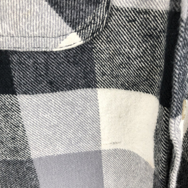 EAGLE CREST Long Sleeve Heavy Flannel Check Shirt, Men's Size L cotton black type Vintage Second Hand