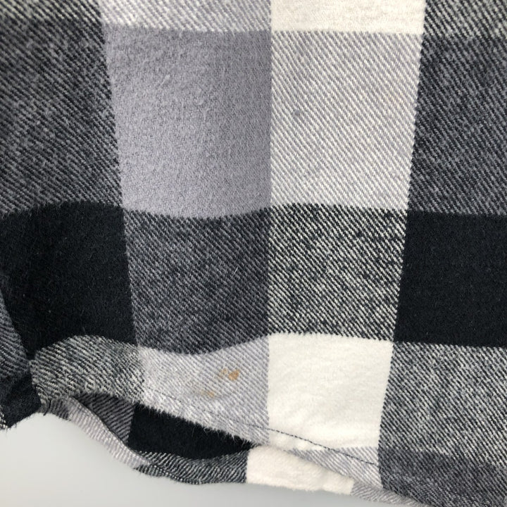 EAGLE CREST Long Sleeve Heavy Flannel Check Shirt, Men's Size L cotton black type Vintage Second Hand