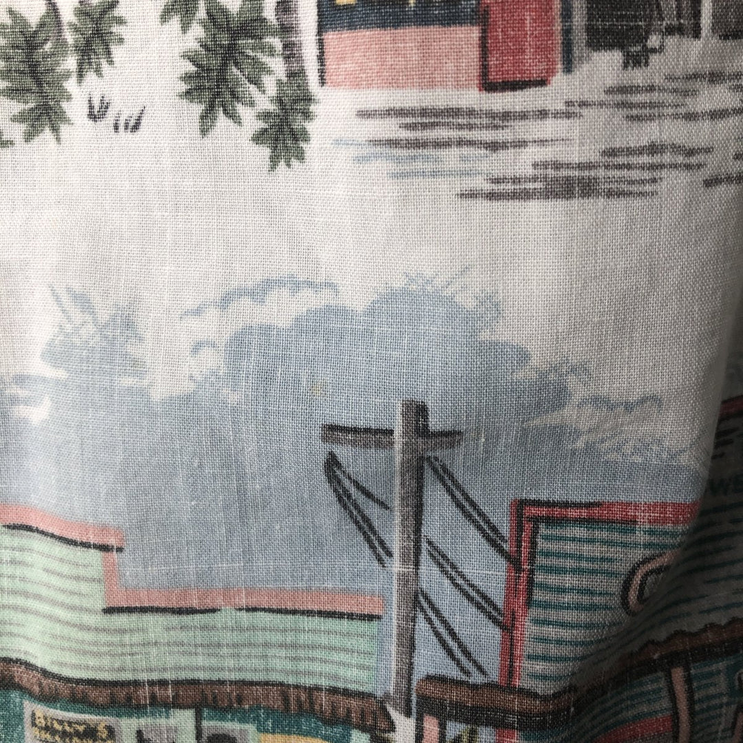 Reyn Spooner COMMEMORATIVE CLASSICS All-Over Print Half-Button Button-Down Aloha Shirt, Men's XL cotton white type Vintage Second Hand
