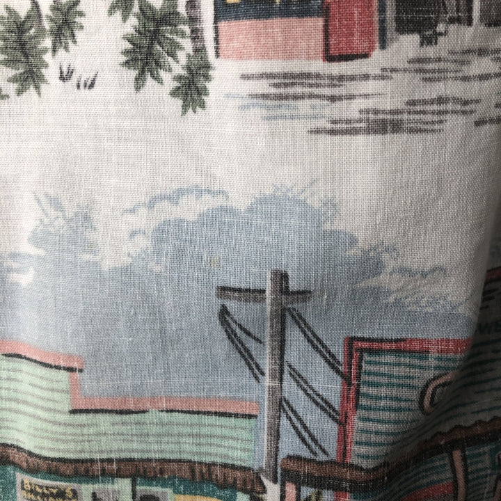 Reyn Spooner COMMEMORATIVE CLASSICS All-Over Print Half-Button Button-Down Aloha Shirt, Men's XL cotton white type Vintage Second Hand