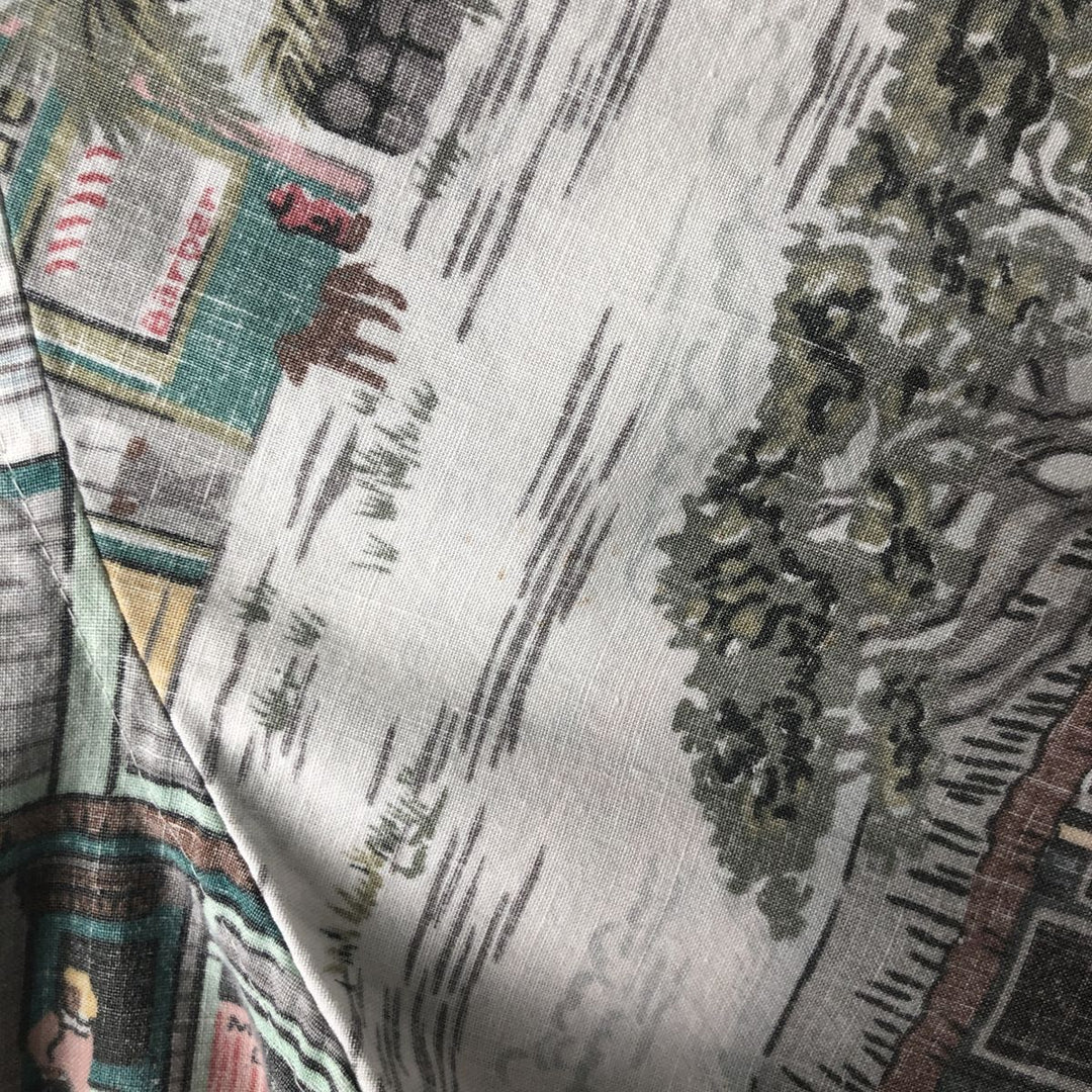 Reyn Spooner COMMEMORATIVE CLASSICS All-Over Print Half-Button Button-Down Aloha Shirt, Men's XL cotton white type Vintage Second Hand