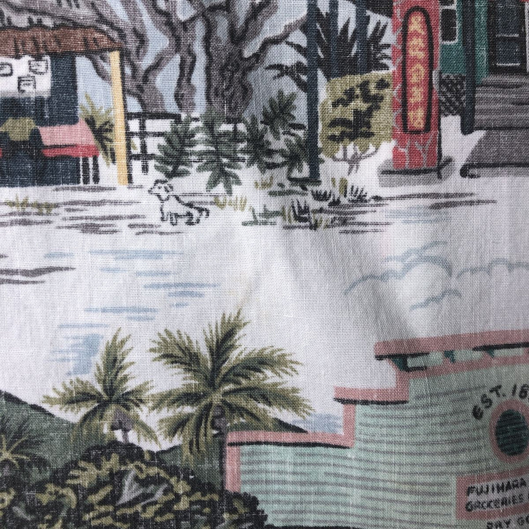 Reyn Spooner COMMEMORATIVE CLASSICS All-Over Print Half-Button Button-Down Aloha Shirt, Men's XL cotton white type Vintage Second Hand