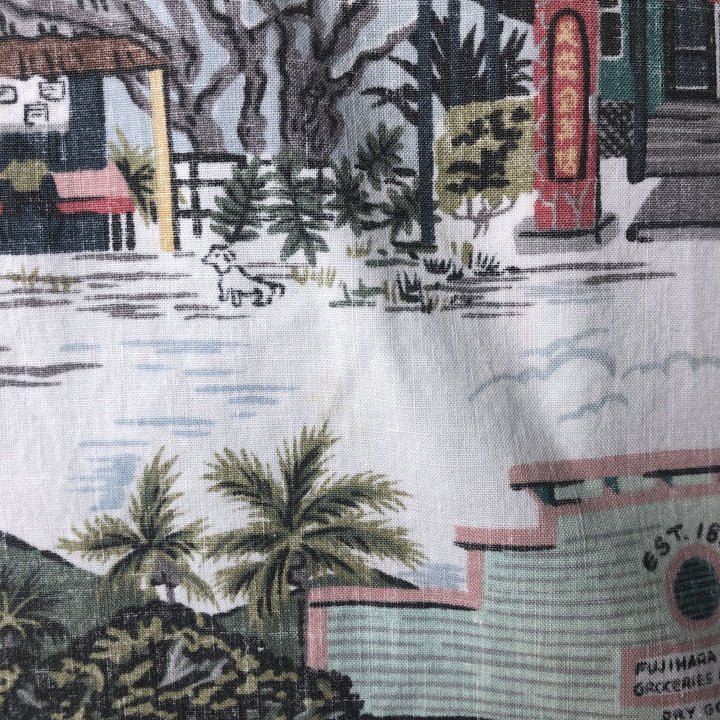 Reyn Spooner COMMEMORATIVE CLASSICS All-Over Print Half-Button Button-Down Aloha Shirt, Men's XL cotton white type Vintage Second Hand