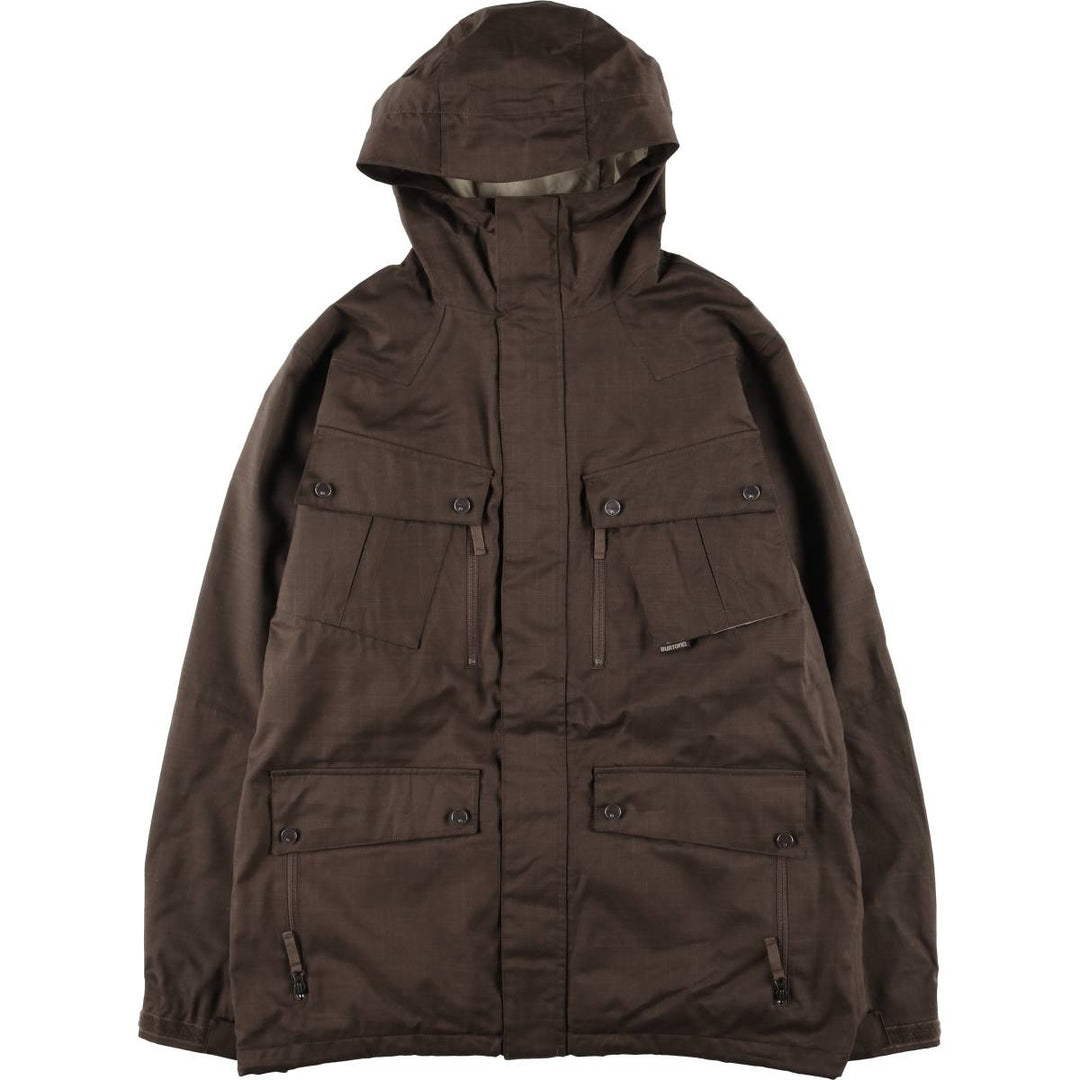 BURTON DRYRIDE Hooded Snowboard Jacket, Zip-Up Jacket, Men's Size Medium polyester brown type Vintage Second Hand