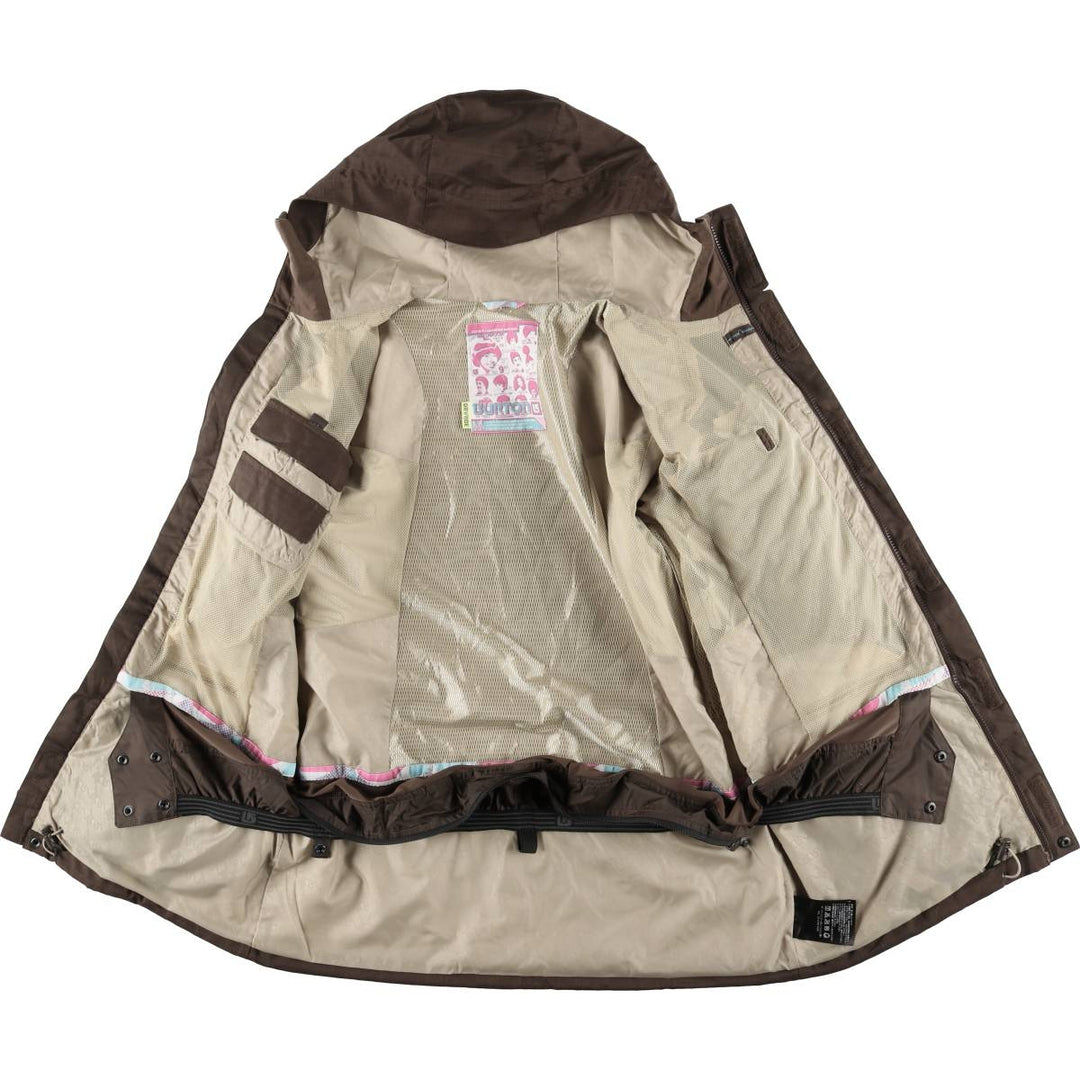 BURTON DRYRIDE Hooded Snowboard Jacket, Zip-Up Jacket, Men's Size Medium polyester brown type Vintage Second Hand