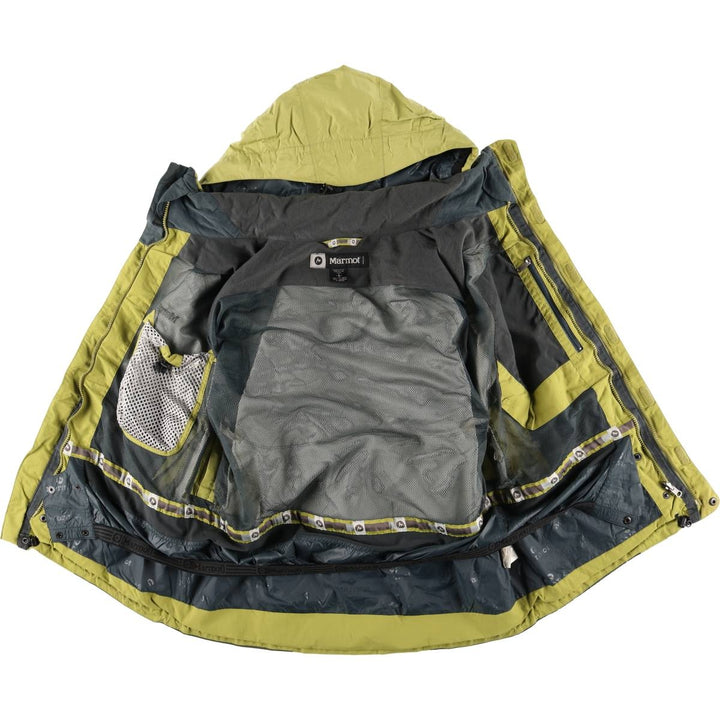 Marmot Mountain Parka Shell Jacket, Men's Size L Nylon green type yellow green Vintage Second Hand