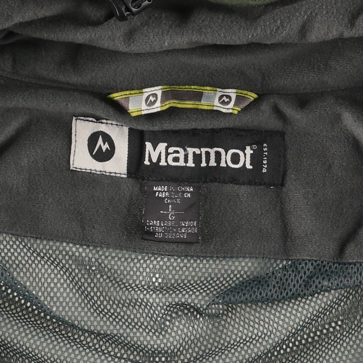 Marmot Mountain Parka Shell Jacket, Men's Size L Nylon green type yellow green Vintage Second Hand
