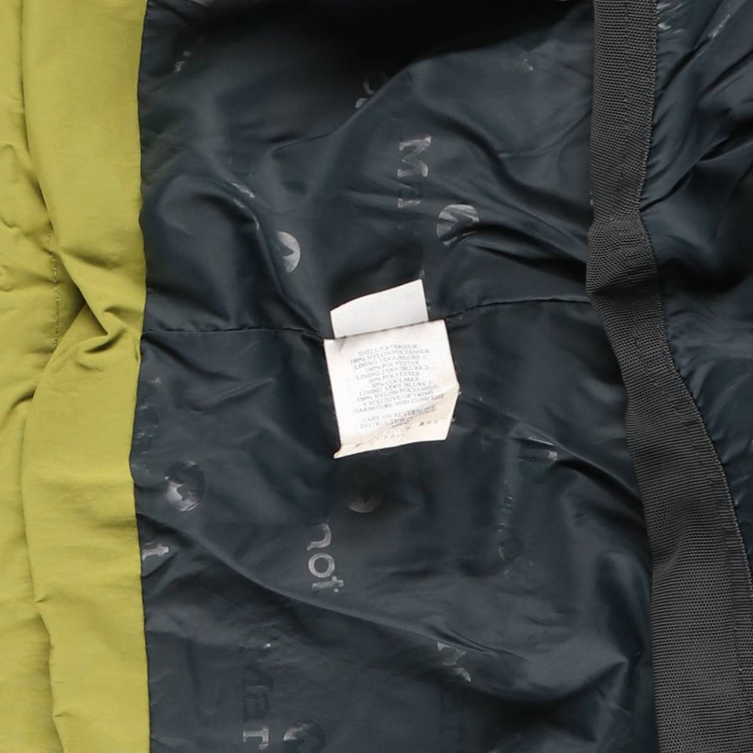 Marmot Mountain Parka Shell Jacket, Men's Size L Nylon green type yellow green Vintage Second Hand