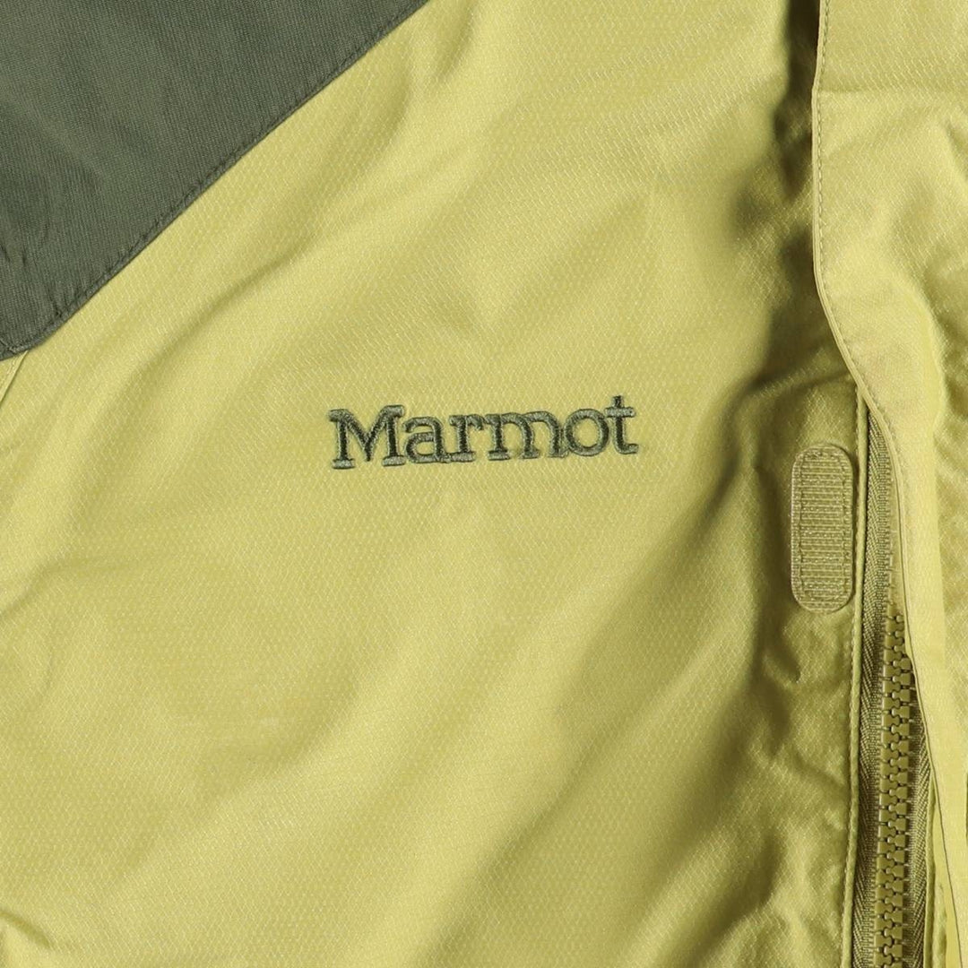 Marmot Mountain Parka Shell Jacket, Men's Size L Nylon green type yellow green Vintage Second Hand