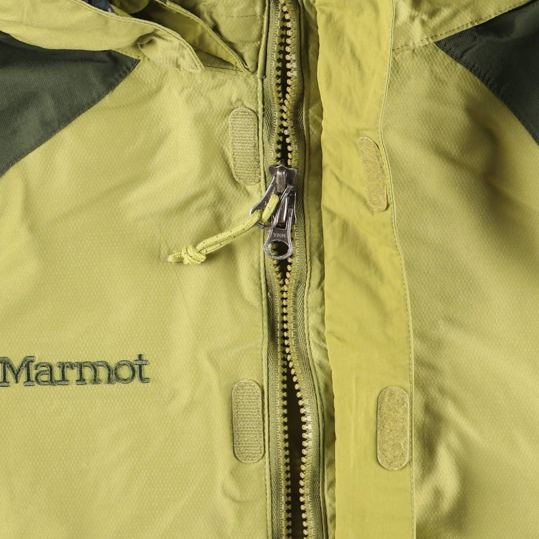 Marmot Mountain Parka Shell Jacket, Men's Size L Nylon green type yellow green Vintage Second Hand