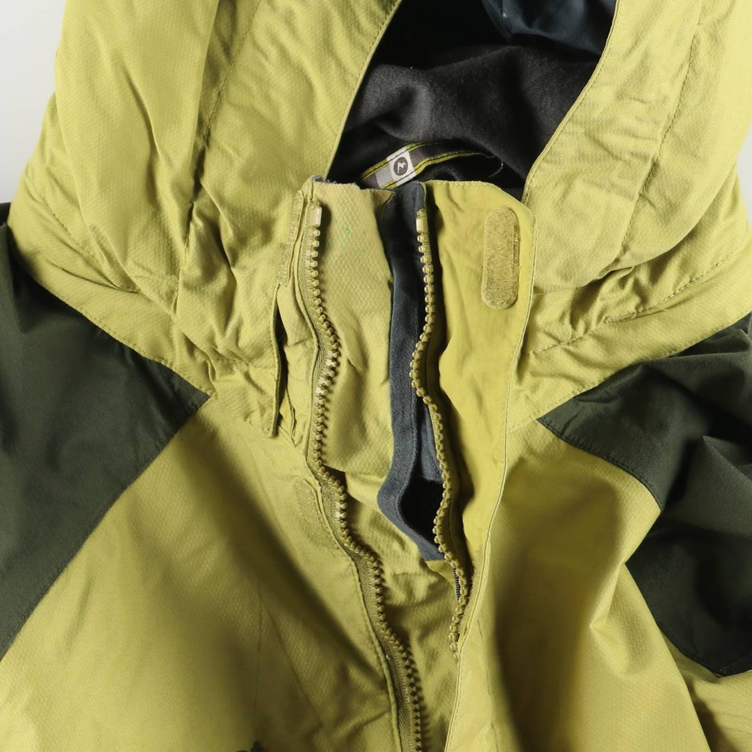 Marmot Mountain Parka Shell Jacket, Men's Size L Nylon green type yellow green Vintage Second Hand