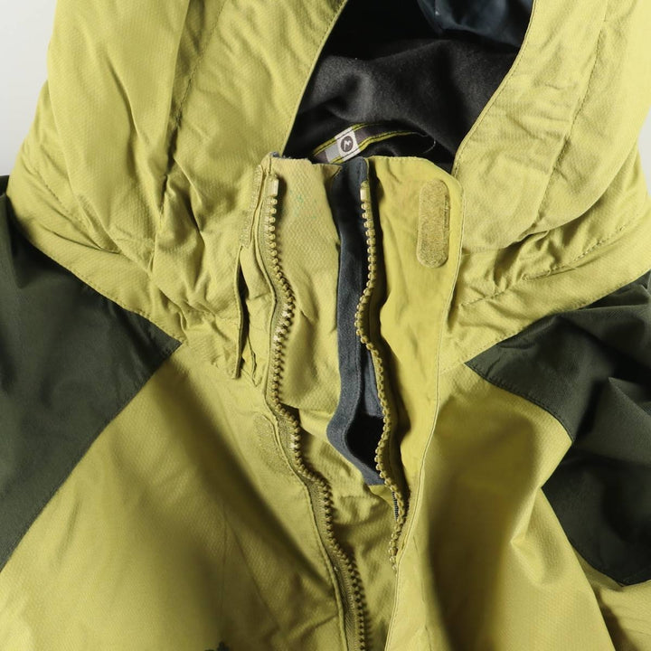 Marmot Mountain Parka Shell Jacket, Men's Size L Nylon green type yellow green Vintage Second Hand