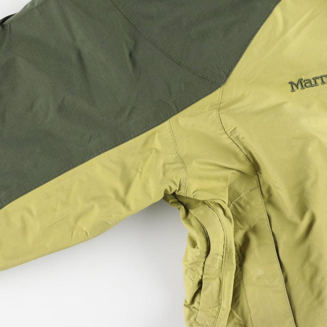 Marmot Mountain Parka Shell Jacket, Men's Size L Nylon green type yellow green Vintage Second Hand