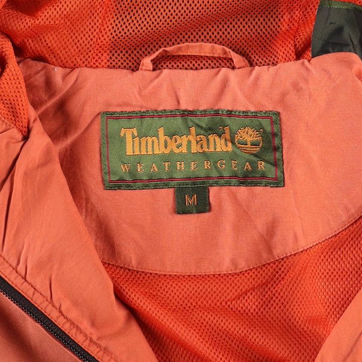 90s-00'S Timberland WEATHERGEAR Anorak Parka, Men's Size M Nylon orange type Vintage Second Hand