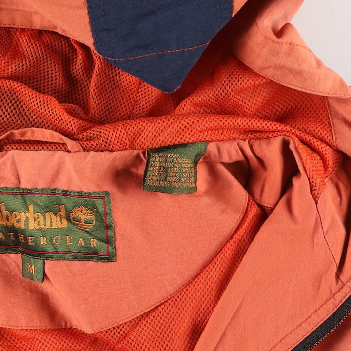 90s-00'S Timberland WEATHERGEAR Anorak Parka, Men's Size M Nylon orange type Vintage Second Hand