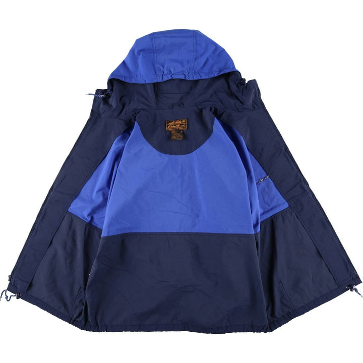 Vintage 80s-90'S Eddie Bauer two-tone nylon parka with black tag, size M, men's Nylon navy blue type Vintage Second Hand