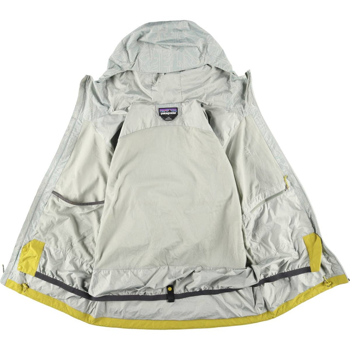 Patagonia Powder Town Jacket 31625FA23, all-over print, hooded windbreaker, men's size L recycled polyester gray type Vintage Second Hand