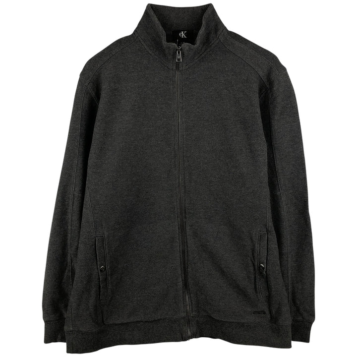 Vintage 90s-00'S Calvin Klein full-zip sweatshirt, size L, men's cotton Charcoal Vintage Second Hand