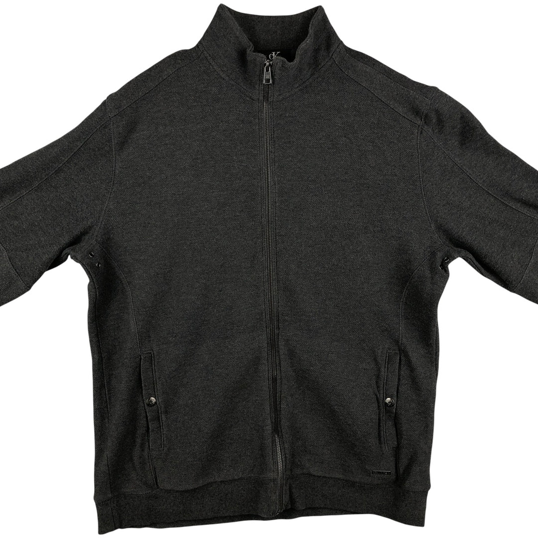 Vintage 90s-00'S Calvin Klein full-zip sweatshirt, size L, men's cotton Charcoal Vintage Second Hand