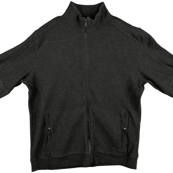 Vintage 90s-00'S Calvin Klein full-zip sweatshirt, size L, men's cotton Charcoal Vintage Second Hand
