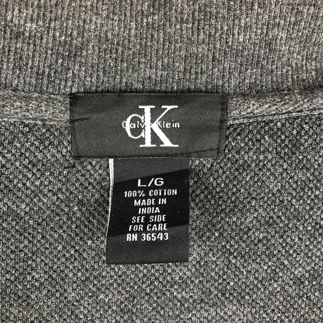 Vintage 90s-00'S Calvin Klein full-zip sweatshirt, size L, men's cotton Charcoal Vintage Second Hand
