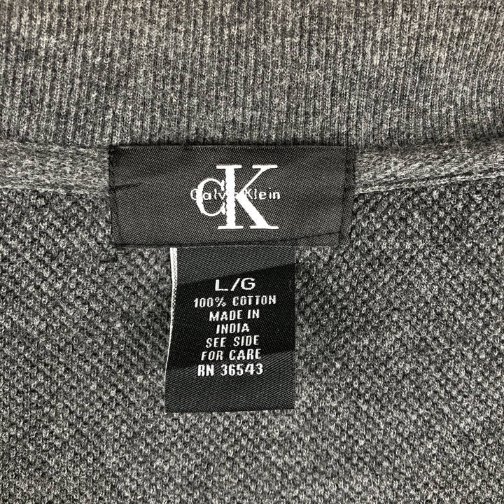 Vintage 90s-00'S Calvin Klein full-zip sweatshirt, size L, men's cotton Charcoal Vintage Second Hand