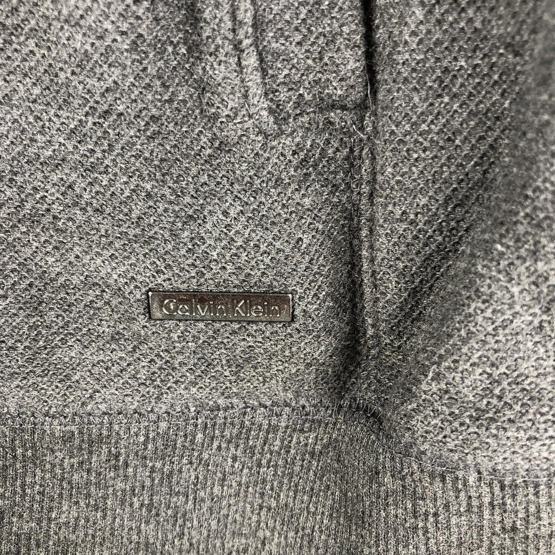 Vintage 90s-00'S Calvin Klein full-zip sweatshirt, size L, men's cotton Charcoal Vintage Second Hand