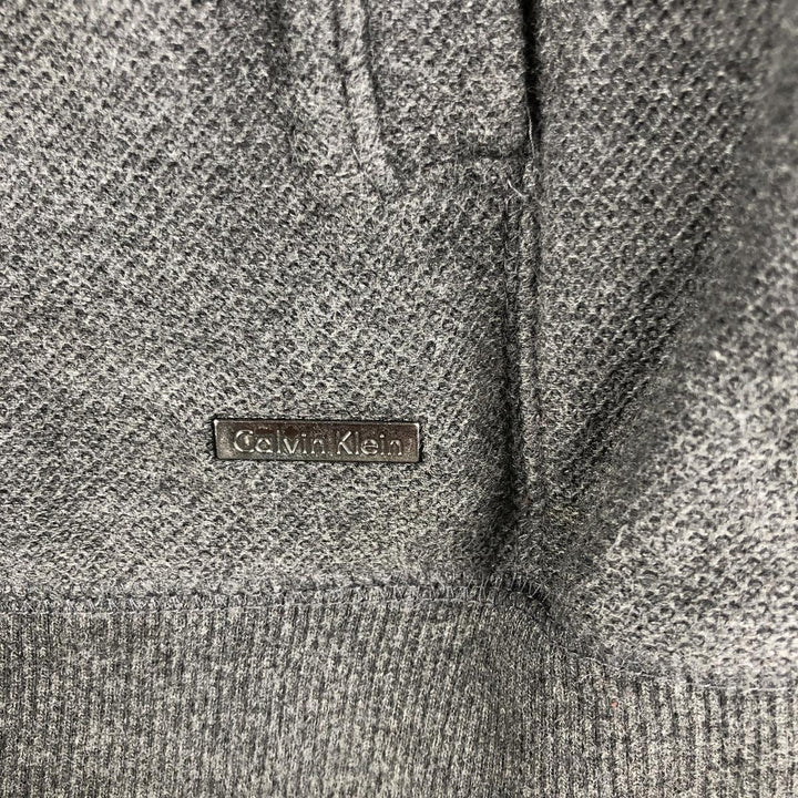 Vintage 90s-00'S Calvin Klein full-zip sweatshirt, size L, men's cotton Charcoal Vintage Second Hand