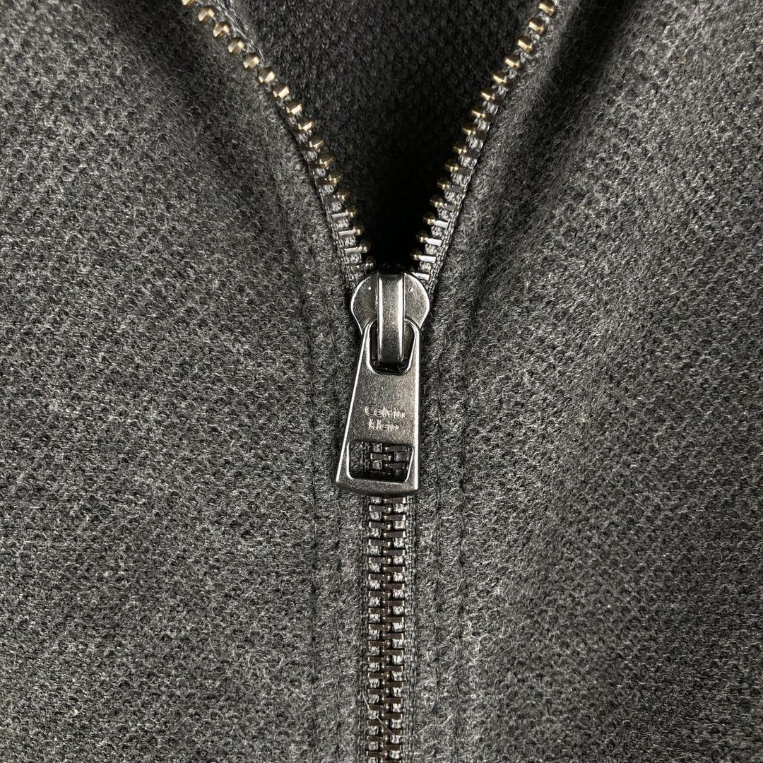 Vintage 90s-00'S Calvin Klein full-zip sweatshirt, size L, men's cotton Charcoal Vintage Second Hand